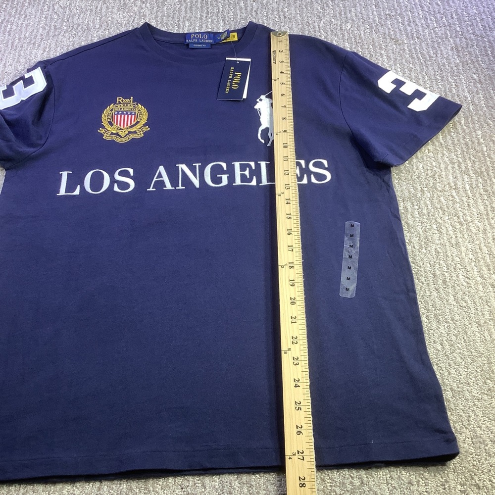 Polo Ralph Lauren Los Angeles Big Pony T-Shirt Navy Blue Classic Fit Size M NWT - Picture 11 of 13